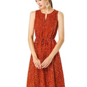 Split Neck Drawstring Waist Sleeveless M